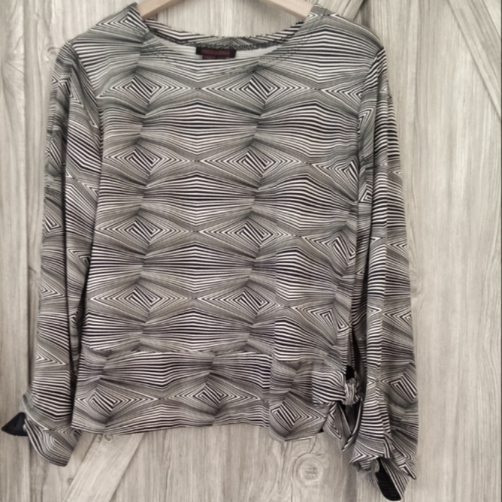 Vintage Simon Chang Black White Top L